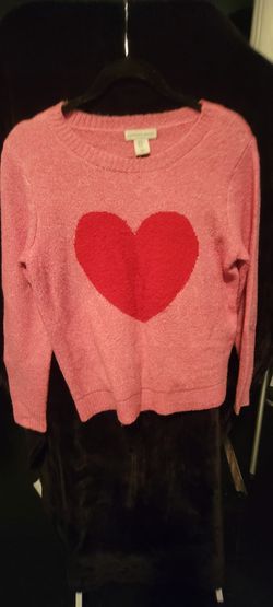 cupcakes & cashmere Pink Sweater with Red Heart