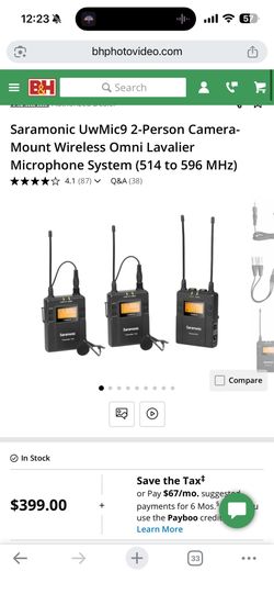 UwMic9 2-Person Camera-Mount Wireless Omni Lavalier Microphone System