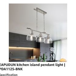 BRUSHED NICKEL  CLEAR GLASS 3 THREE PENDANT ISLAND KITCHEN LIGHT 
