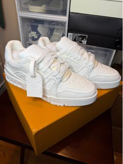 LV Trainers Triple White Rep Shoes - Brand New - Size 10