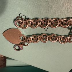 Tiffany & Co Heart Tag Plain Bracelet Silver 