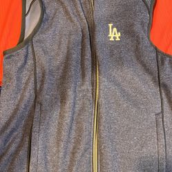 LA Dodgers Zipper Vest Sweater Size Large 