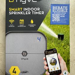 Orbit 4-Zone B-hyve Smart Wi-Fi Indoor Timer New, Factory Sealed Orbit WeatherSense tech is smart watering based on the weather Control 4-zone sprinkl