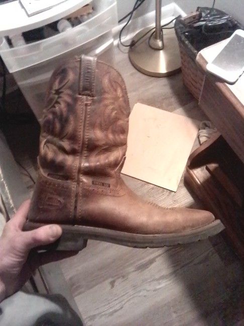 Justin Steel Toe Work Boots, Worn Twice, Still Brand New, &&75