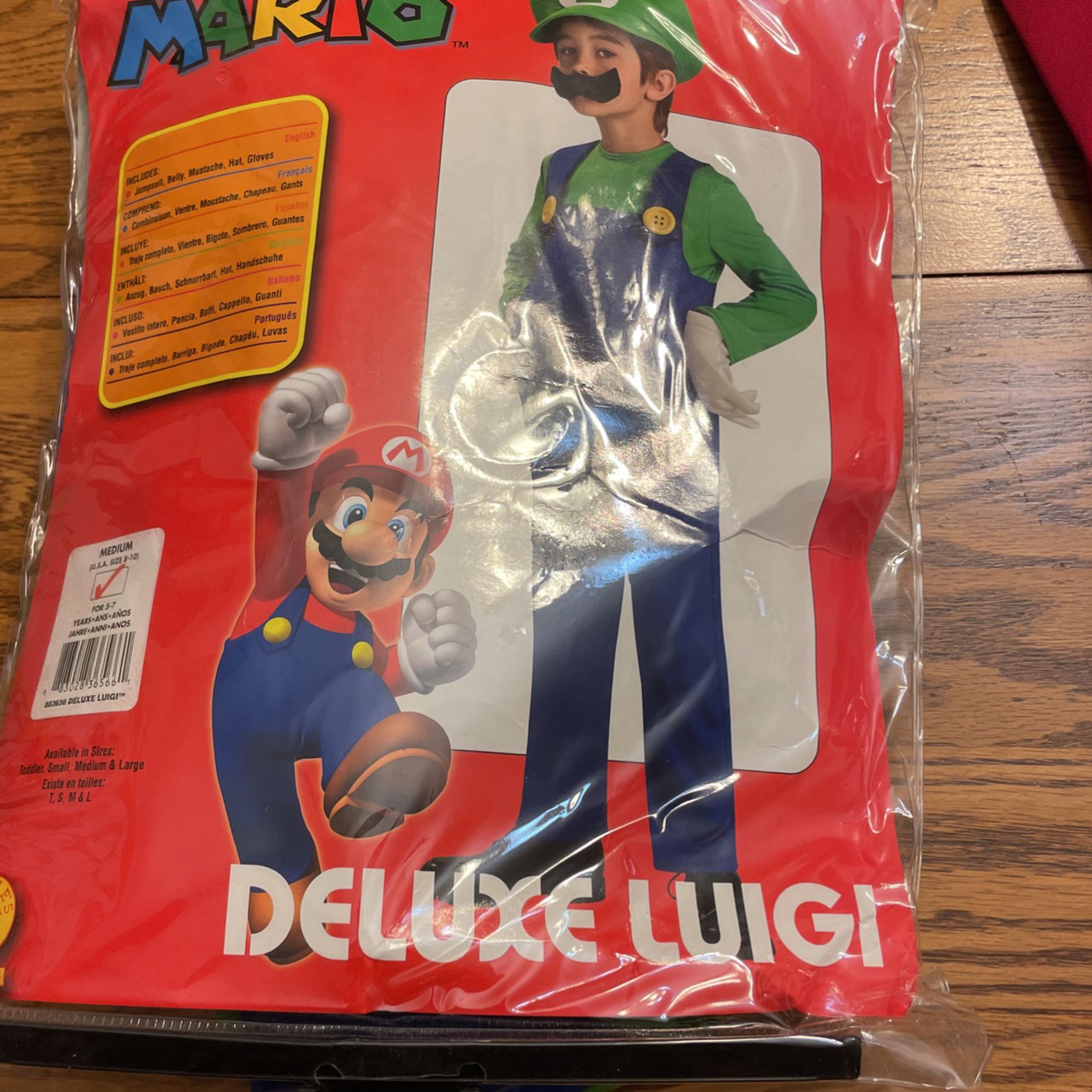 Deluxe Luigi Costume Medium For Ages 5-7