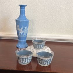 Vintage Jeanette Jasperware Glass/decanter 