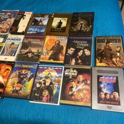 22 Itens 11 DVD 11 VCR Ridíck El Pacino Batman CSI Brand New Crocodile Dandee 