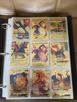 LOT OF TCG  Custom Fan Art -Secret Rare Holo Pokemon Gold Cards Charizard VMax,Pikachu,Mewtwo