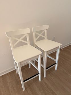 IKEA Ingolf Bar Stools White Set of 2