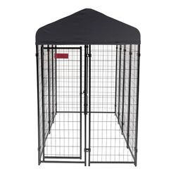 Lucky Dog STAY Series Villa Dog Kennel 4'x8' with Privacy Screen