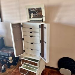 Pier 1  Mirrored Jewelry Armoire Cabinet