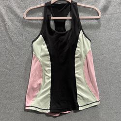Lululemon Colorblock Racerback Athletic Tank Top Black Mint Pink Women 4