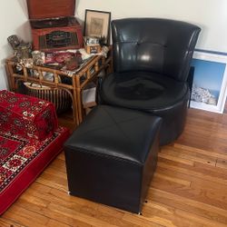 Black Chair & Ottoman 