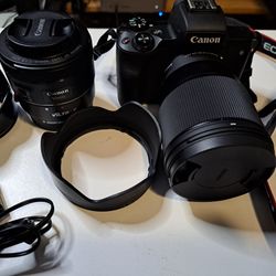 Canon M50 W/ 16mm SIGMA lens Plus CANON 50mm Lens
