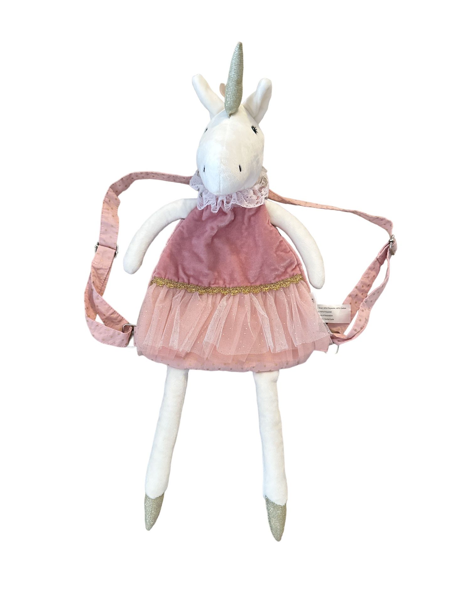 Kids Anthropologie Mon Ami Unicorn Mable Stuffed Animal Zip Backpack Pink Cotton
