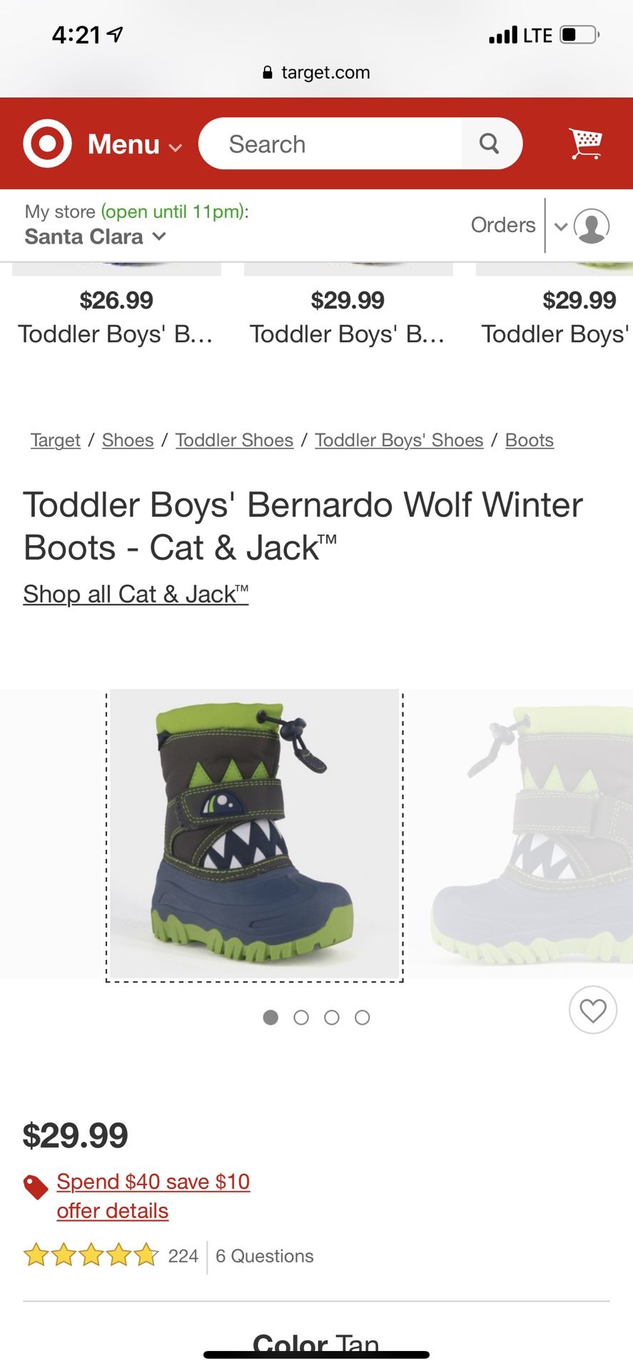 Snow boots size 4 brand new