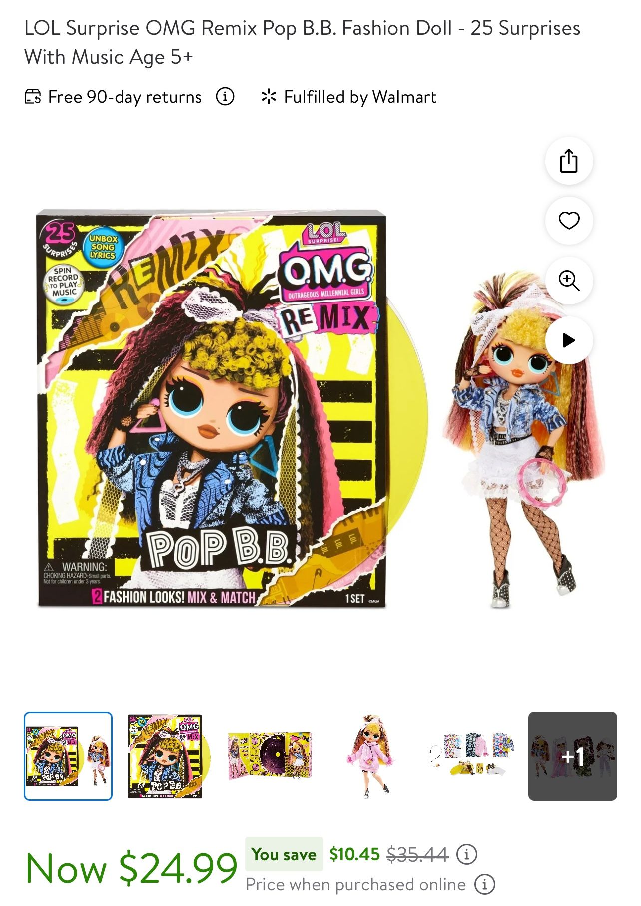 LOL Surprise OMG Remix Pop B.B. Fashion Doll - 25 Surprises With Music Age 5+