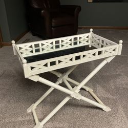 White Folding Table With Tray Top