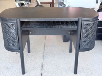 desk with woven cane door panels.  31”H 22”D 48”L