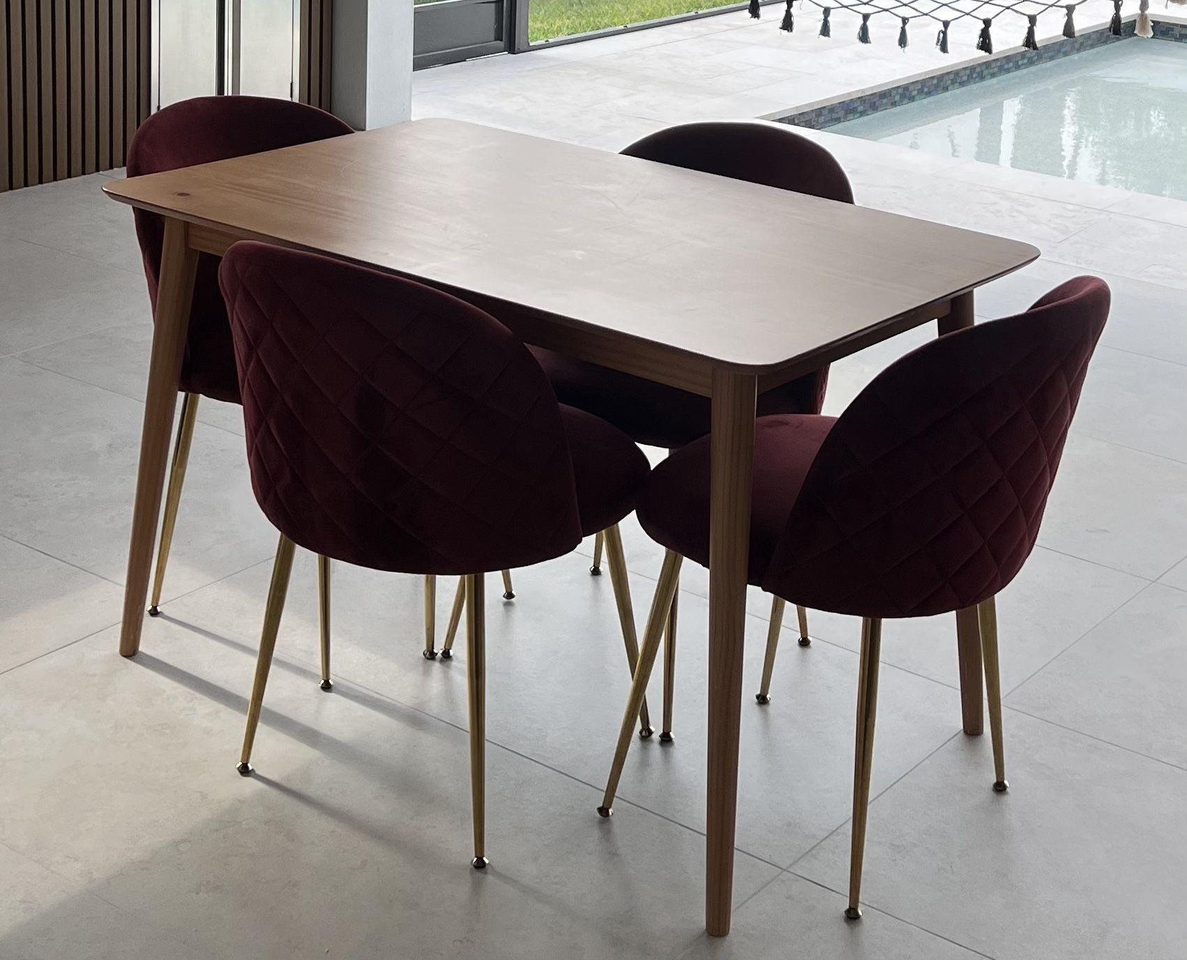 Beautiful Modern New Velvet Dining Set