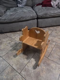 Wooden kids vintage rocking chair