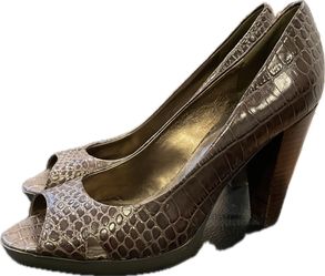 Nine West Shoes | Nine West Brown Snakeskin Heels | Color: Brown | Size: 6