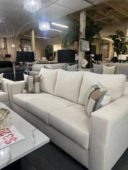 Brand New sofa and loveseat 3-Seat Sofa in Cream Woven Fabric
