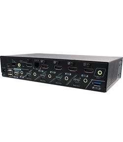 Rextron HDMI 2.1 KVM Switch for 4 Computers 1 Monitor, 8K@60Hz, HDR, HDCP, EDID Management, USB 3.2 10Gbps, Audio Embed & Extract, Serial and Hotkey C