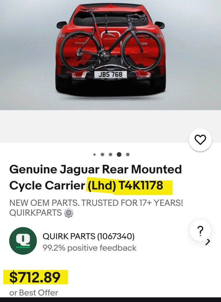 Jaguar I Pace 2 Bike Carrier