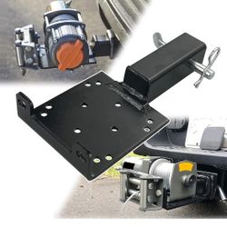 Universal Trailer Hitch Winch Mounting Plate with 2" Receiver. 