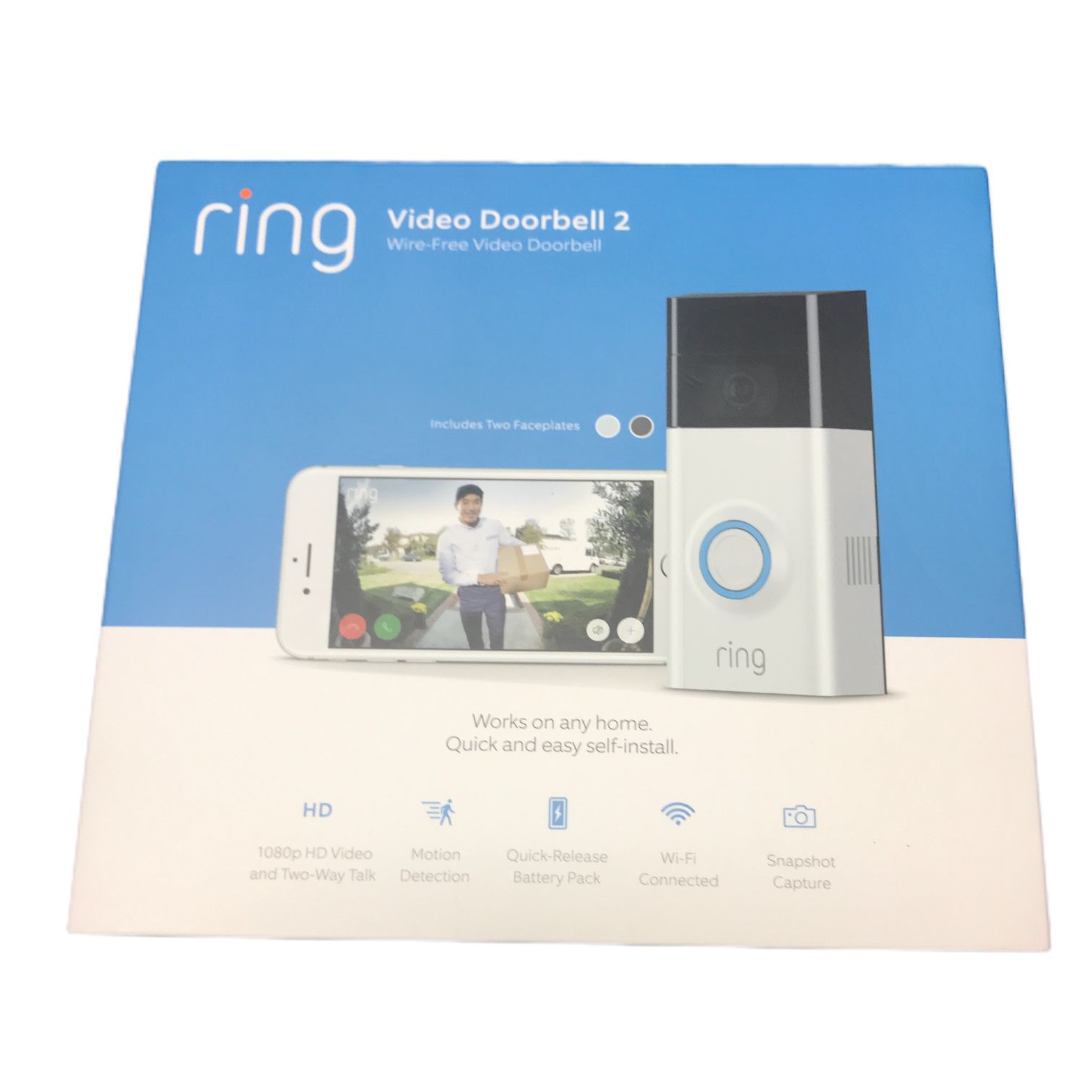 Ring Video Doorbell 2 Wire-Free HD Video Doorbell Refurbished