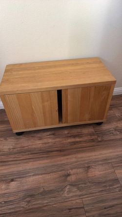 Door wood cabinet on wheels