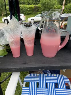 Vintage Cobbler Pink Glass Set 