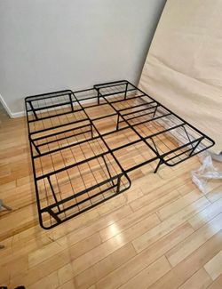 KING SIZE METAL BED FRAME FOLDABLE (NEW IN BOX) (VERY STURDY)