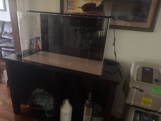55 Gallon Rimless Acrylic Aquarium with Matching Wood Stand