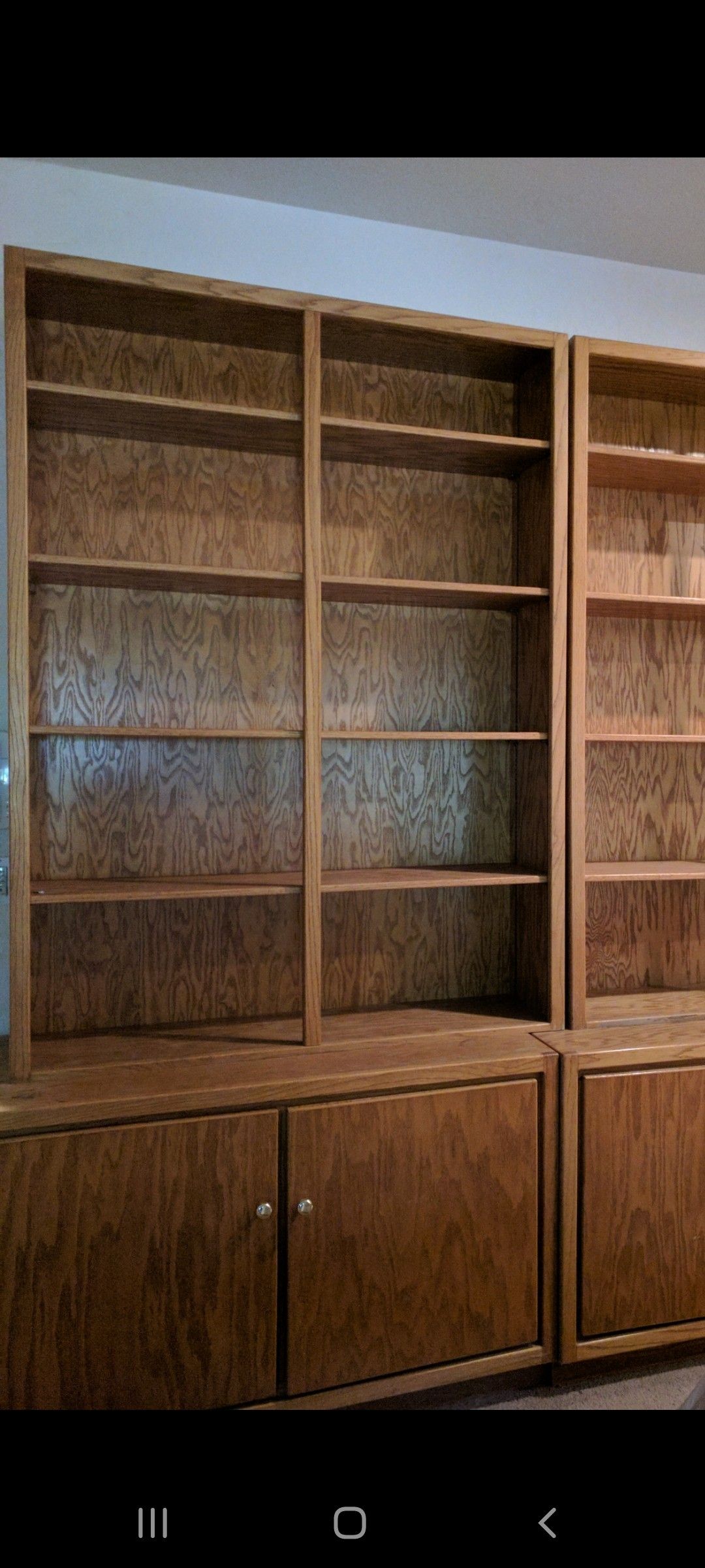 Wood bookshelves