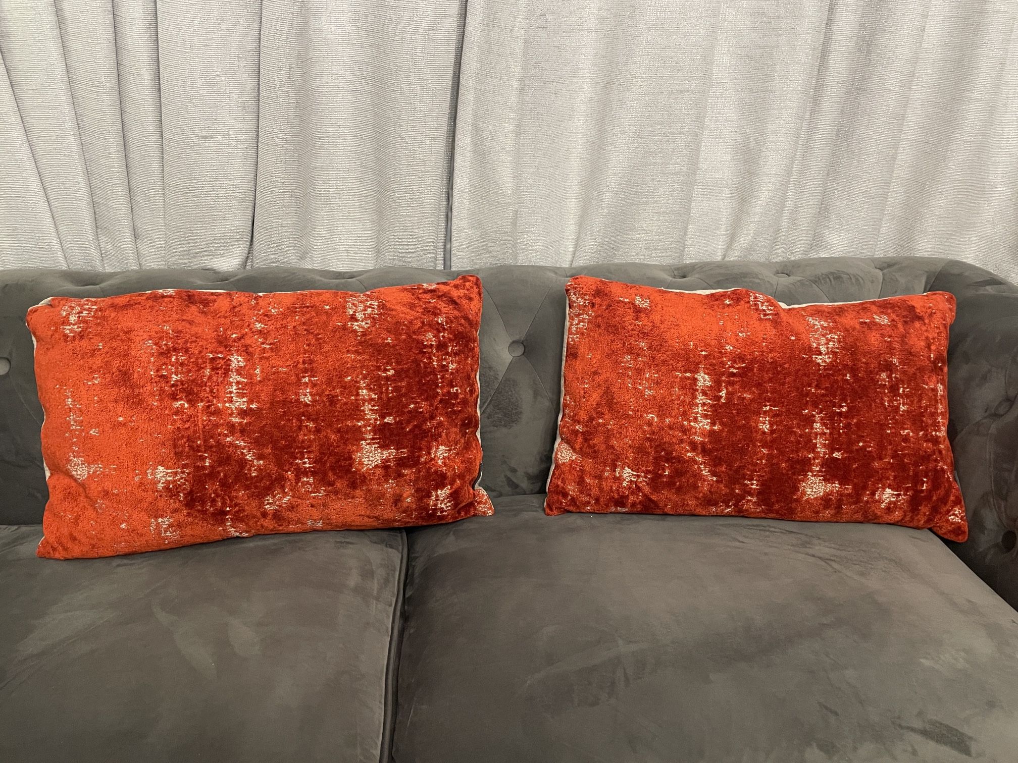 Decorative Red Velvet Accent Pillows – Set of 2