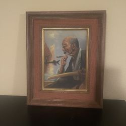 “Fukaya” Oil Painted Japanese Man Looking Out To Sea 