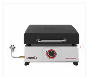 Daytona 1-Burner Propane Gas Table Top Grill 17 in. Flat Top Griddle in Black
