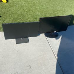 Two Computer Monitors 