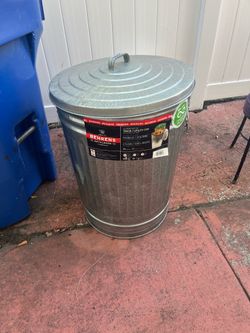 Metal trash can