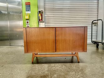 Danish teak credenza console cabinet