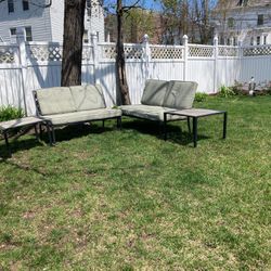 4 Piece Set- 2 Tables, 2 Loveseats With cushions