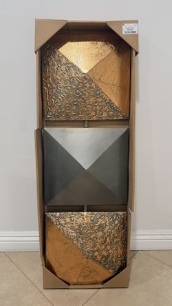 Brand New Gold & Gray Metal Wall Decor