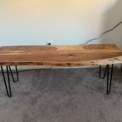 Wooden Bench With Hairpin Legs