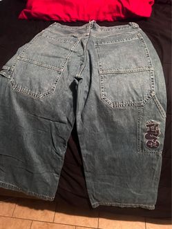 Baggy Wide Leg Denim Jeans with Logo Patch