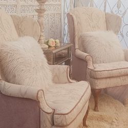 Gorgeous High Back French Chair Pair,