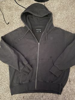 LARGE Ninth Hall Fundamentals Distressed Ash Boxy Zip Hoodie Great condition