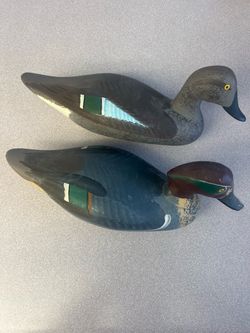 Pair of Hand-Painted Wooden Duck Decoys