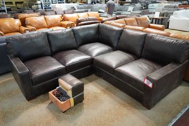 Leather Sectional — Espresso